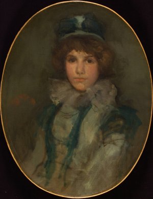 Blue and Coral; The Little Blue Bonnet by James Abbott McNeill Whistler Oil Painting