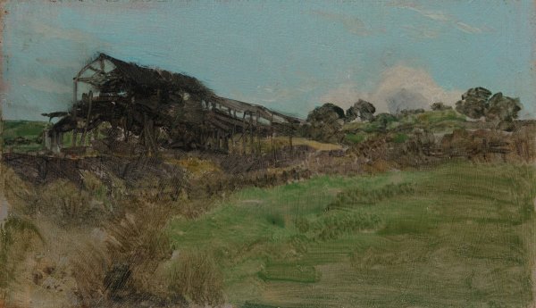 Blue and Emerald; Coal Mine  by James Abbott McNeill Whistler - Hand-Painted Oil Painting Reproduction