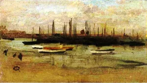 Blue and Opal - Herring Fleet by James Abbott McNeill Whistler - Oil Painting Reproduction