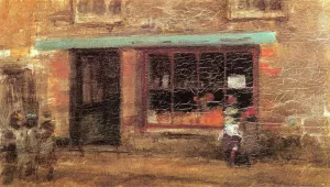 Blue and Orange: The Sweet Shop by James Abbott McNeill Whistler Oil Painting