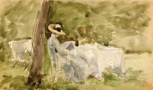 Breakfast in the Garden by James Abbott McNeill Whistler Oil Painting