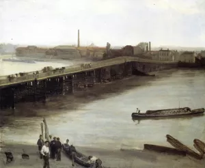 Brown and Silver: Old Battersea Bridge by James Abbott McNeill Whistler Oil Painting