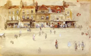 Chelsea Shops painting by James Abbott McNeill Whistler