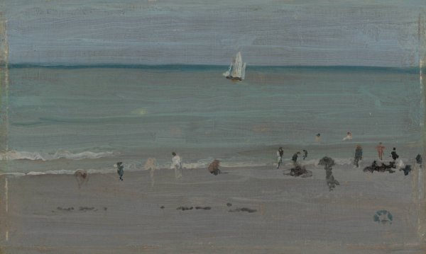 Coast Scene, Bathers  by James Abbott McNeill Whistler - Hand-Painted Oil Painting Reproduction