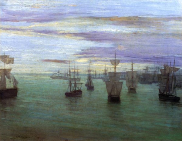Main Product Photo of Crepuscule in Flesh Colour and Green: Valparaiso Painting by James Abbott McNeill Whistler