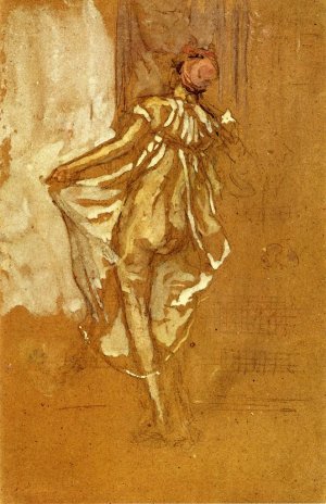 Dancing Woman in a Pink Robe, Seen from the Back Oil painting by James Abbott McNeill Whistler