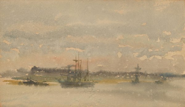 Erith-Evening  by James Abbott McNeill Whistler - Hand-Painted Oil Painting Reproduction