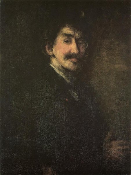 Main Product Photo of Gold and Brown also known as Self Portrait Painting by James Abbott McNeill Whistler