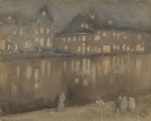 Grand Canal, Amsterdam; Nocturne by James Abbott McNeill Whistler Oil Painting