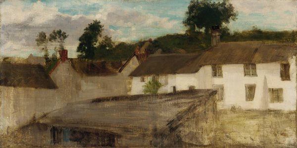 Green and Silver; The Devonshire Cottages  by James Abbott McNeill Whistler - Hand-Painted Oil Painting Reproduction