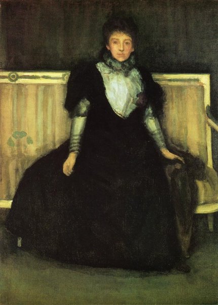 Green and Violet: Portrait of Mrs. Walter Sickert by James Abbott McNeill Whistler - Hand-Painted Oil Painting Reproduction