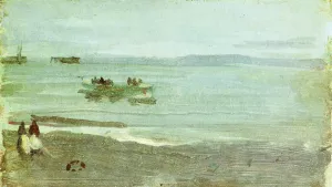 Grey and Silver: Mist - Lifeboat by James Abbott McNeill Whistler Oil Painting