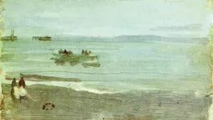 Grey and Silver: Mist - Lifeboat Oil painting by James Abbott McNeill Whistler