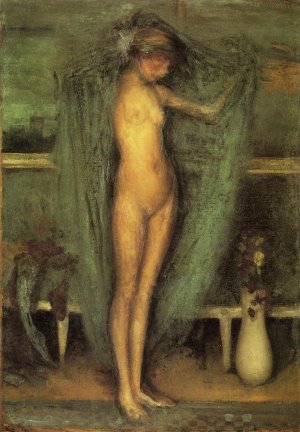 Harmony in Blue and Gold: The Little Blue Girl Oil painting by James Abbott McNeill Whistler