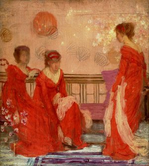 Harmony In Flesh Colour And Red by James Abbott McNeill Whistler Oil Painting