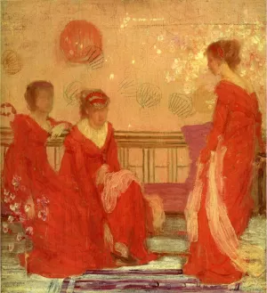 Harmony in Flesh Colour and Red by James Abbott McNeill Whistler - Oil Painting Reproduction