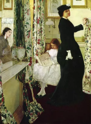 Harmony in Green and Rose: The Music Room by James Abbott McNeill Whistler - Oil Painting Reproduction