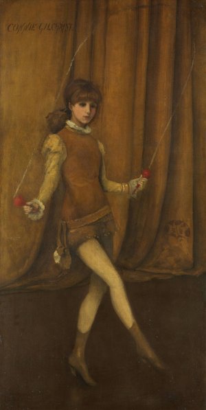Harmony in Yellow and Gold-The Gold Girl—Connie Gilchrist by James Abbott McNeill Whistler Oil Painting