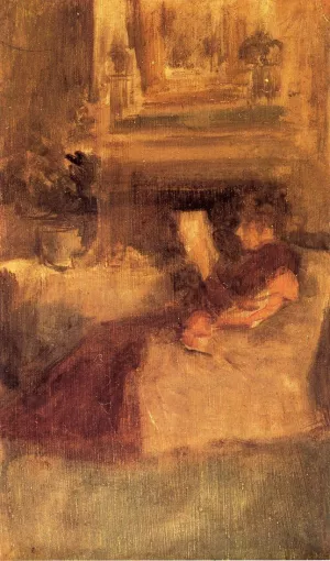Miss Ethel Philip Reading Oil painting by James Abbott McNeill Whistler