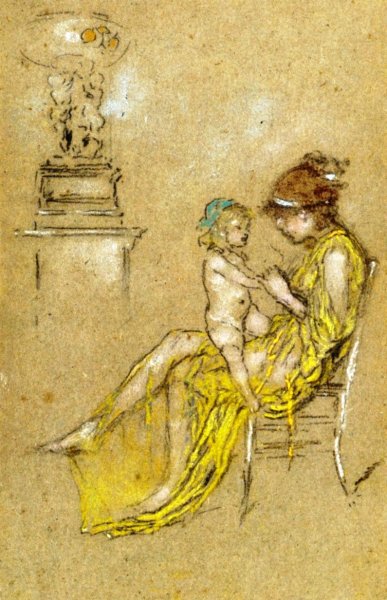 Main Product Photo of Mother and Child Painting by James Abbott McNeill Whistler