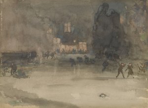 Nocturne; Amsterdam in Winter by James Abbott McNeill Whistler Oil Painting