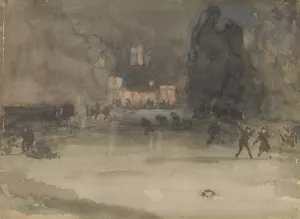Nocturne; Amsterdam in Winter by James Abbott McNeill Whistler Oil Painting
