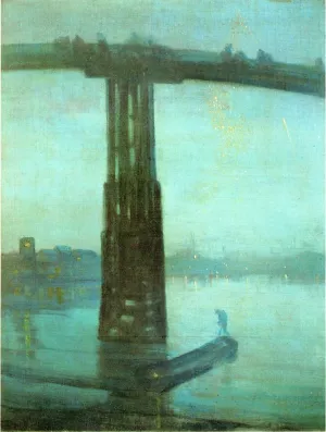 Nocturne: Blue and Gold - Old Battersea Bridge by James Abbott McNeill Whistler Oil Painting