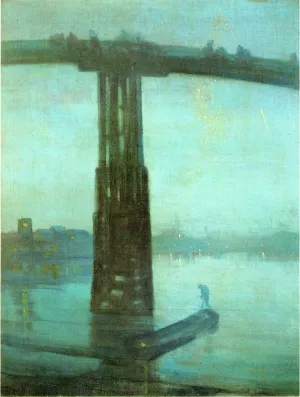 Nocturne: Blue and Gold - Old Battersea Bridge Oil painting by James Abbott McNeill Whistler