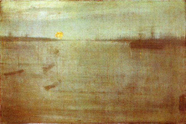 Nocturne: Blue and Gold - Southampton Water by James Abbott McNeill Whistler - Hand-Painted Oil Painting Reproduction