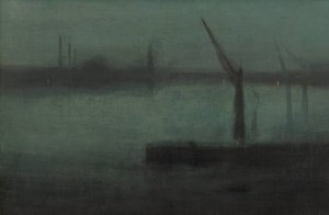 Nocturne; Blue and Silver-Battersea Reach by James Abbott McNeill Whistler Oil Painting