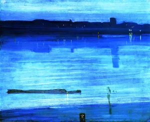 Nocturne: Blue and Silver - Chelsea by James Abbott McNeill Whistler Oil Painting