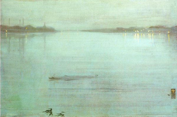 Main Product Photo of Nocturne- Blue and Silver Painting by James Abbott McNeill Whistler