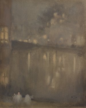 Nocturne; Grey and Gold-Canal, Holland by James Abbott McNeill Whistler Oil Painting