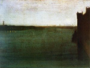 Nocturne: Grey and Gold - Westminster Bridge Oil painting by James Abbott McNeill Whistler