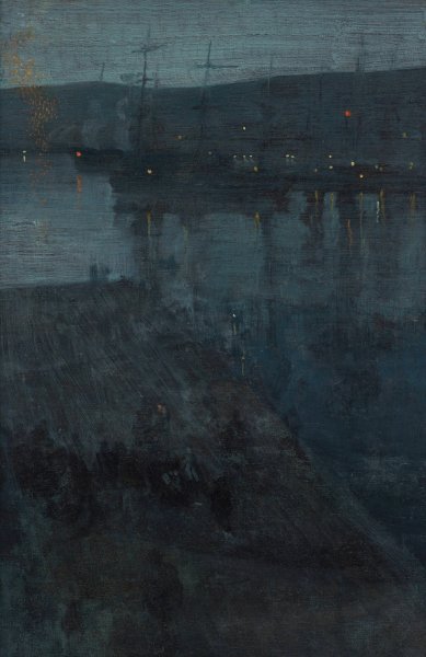 Nocturne in Blue and Gold; Valparaiso  by James Abbott McNeill Whistler - Hand-Painted Oil Painting Reproduction