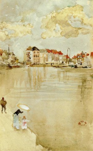 Note in Gold and Silver - Dordrecht Oil painting by James Abbott McNeill Whistler