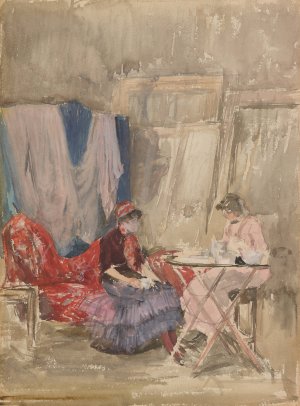 Note in Pink and Purple-The Studio by James Abbott McNeill Whistler Oil Painting
