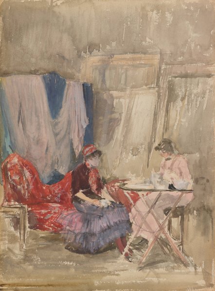 Note in Pink and Purple-The Studio  by James Abbott McNeill Whistler - Hand-Painted Oil Painting Reproduction