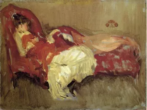 Note in Red: The Siesta by James Abbott McNeill Whistler - Oil Painting Reproduction