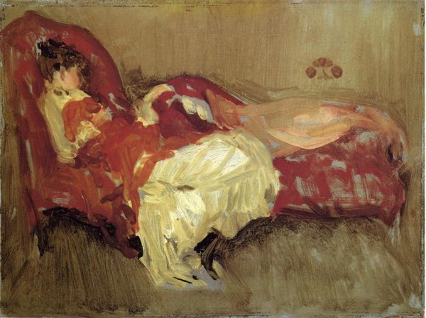 Note in Red: The Siesta by James Abbott McNeill Whistler - Hand-Painted Oil Painting Reproduction