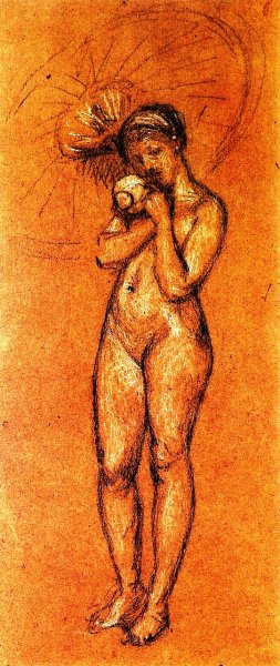 Nude with Parasol by James Abbott McNeill Whistler Oil Painting