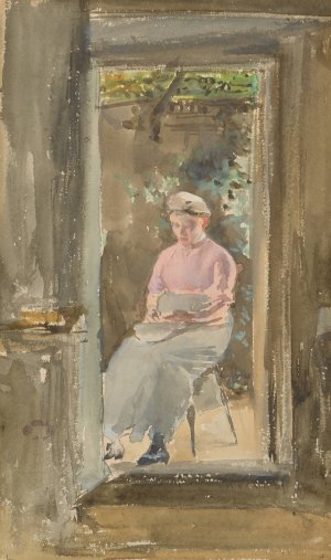 Pink Note-Shelling Peas by James Abbott McNeill Whistler Oil Painting