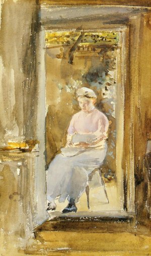 Pink Note: Shelling Peas Oil painting by James Abbott McNeill Whistler