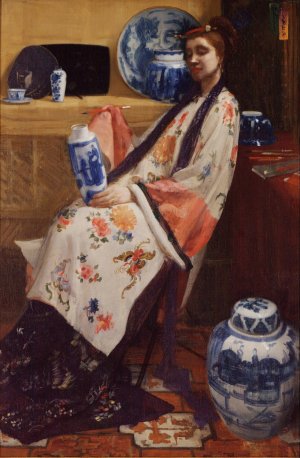 Purple And Rose- The Lange Leizen Of The Six Marks by James Abbott McNeill Whistler Oil Painting