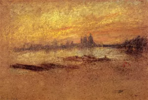 Red and Gold: Salute, Sunset by James Abbott McNeill Whistler Oil Painting