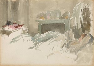 Resting in Bed by James Abbott McNeill Whistler Oil Painting