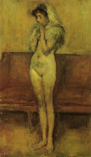 Rose and Brown: La Cigale Oil painting by James Abbott McNeill Whistler