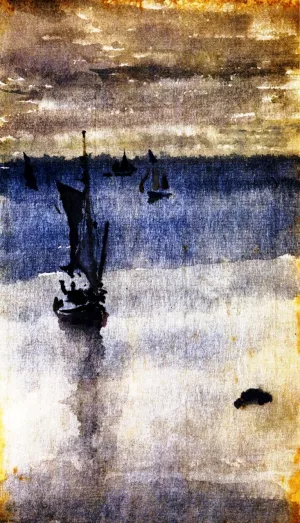 Sailboats in Blue Water by James Abbott McNeill Whistler Oil Painting