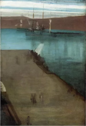 Sketch for Nocturne in Blue and Gold: Valparaiso Bay by James Abbott McNeill Whistler - Oil Painting Reproduction