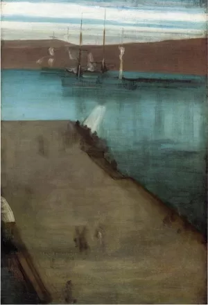 Sketch for Nocturne in Blue and Gold: Valparaiso Bay by James Abbott McNeill Whistler Oil Painting